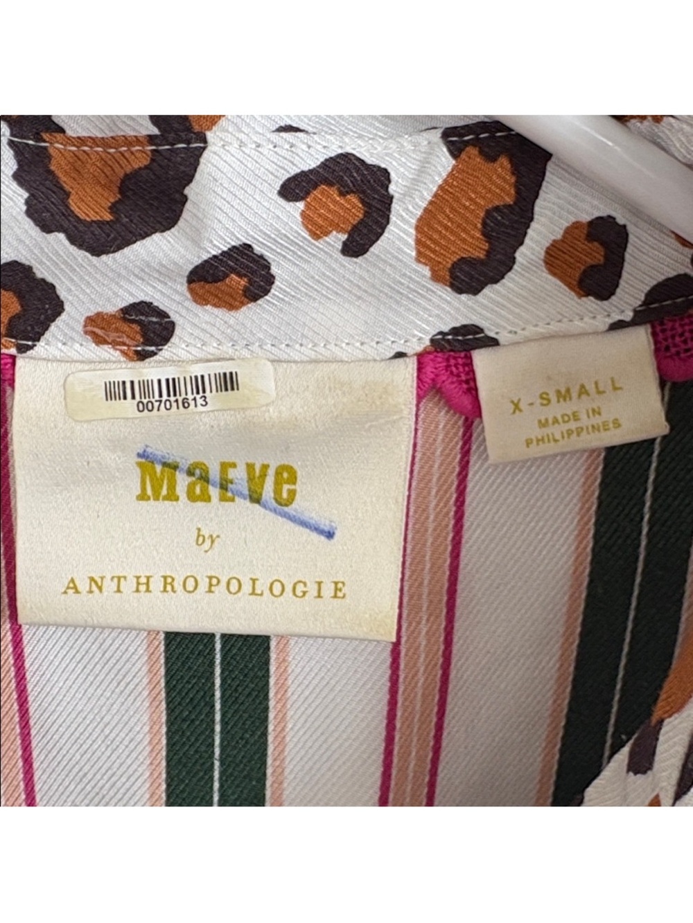Anthropologie Maeve Bernadette Mixed Print Button Front Blouse Top Size XS EUC - Picture 6 of 11